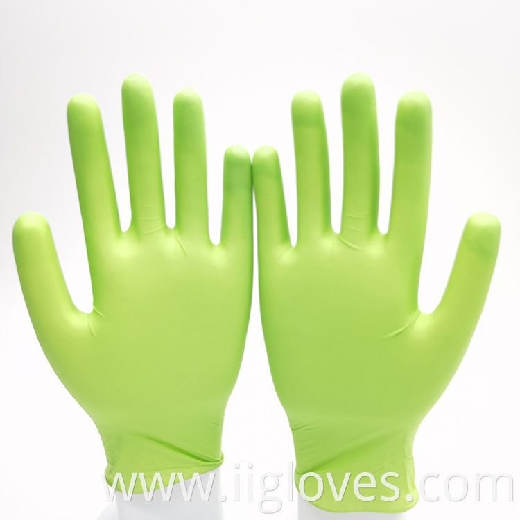 Wholesale Blue White Green Powder Free Nitrile Gloves With High Quality Singe Use NItrile gloves